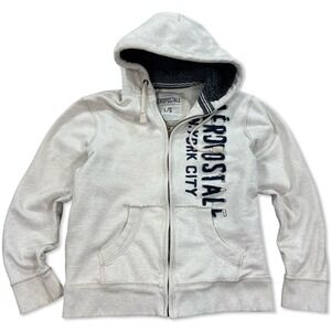 Y2K Aeropostale New York Zip Hoodie Men's Large Sherpa Lined Hood Spell Out Logo